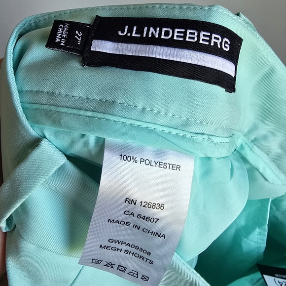 J. Lindeberg New Aruba Blue Megh Pleated High Waist Sporty Golf Shorts SZ 27 - Picture 8 of 9